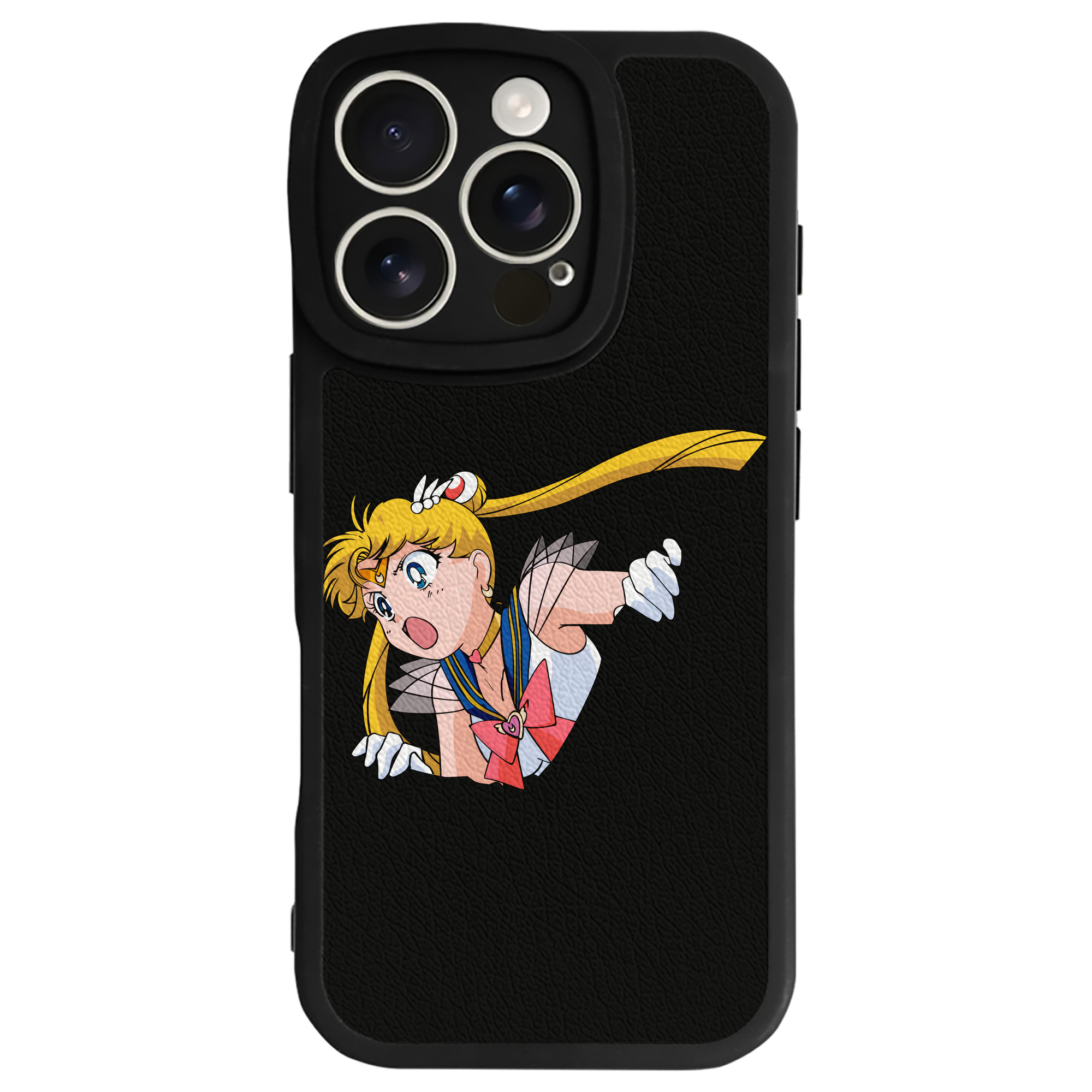（画像用） 美少女戦士セーラームーン 月野 うさぎ つきの うさぎ Sailor Moon Tsukino Usagi 【iPhone 16シリーズ対応】シリコンスマホケース（レザー調） 材質：シリコン